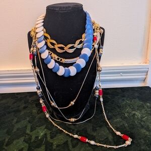 Lot Of Five Vintage Unique Costume MCM Jewelry Necklaces OOAK
